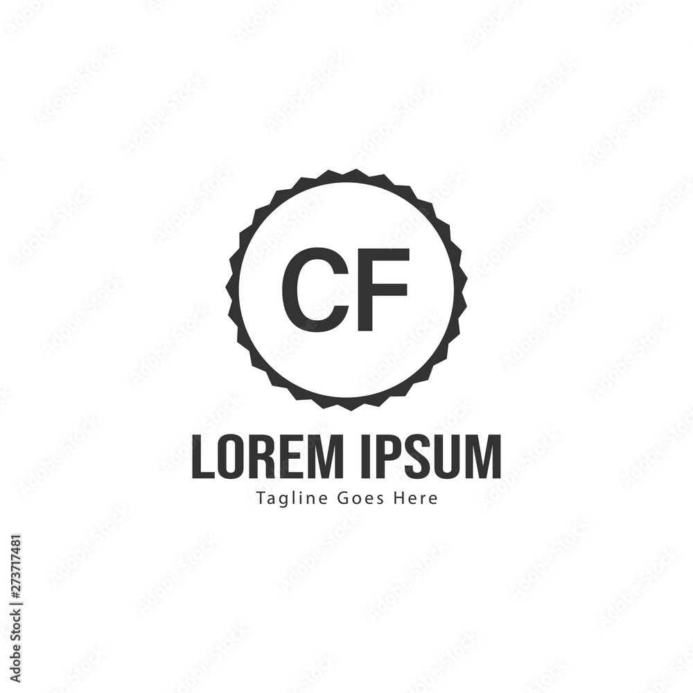 Initial CF logo template with modern frame. Minimalist CF letter logo vector illustration Initial CF logo template with modern frame. Minimalist CF letter logo vector illustration