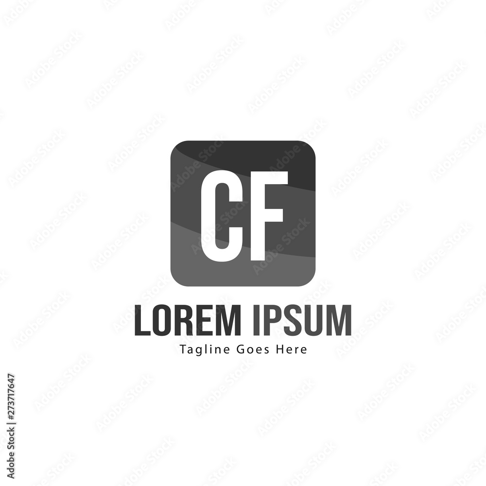 Fototapeta premium Initial CF logo template with modern frame. Minimalist CF letter logo vector illustration
