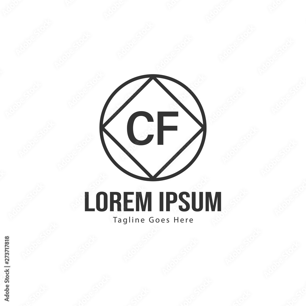 Initial CF logo template with modern frame. Minimalist CF letter logo vector illustration Initial CF logo template with modern frame. Minimalist CF letter logo vector illustration
