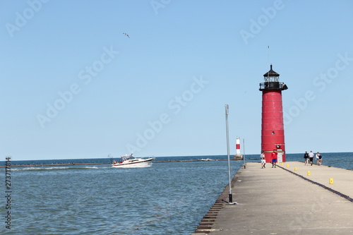 lighthouse on lake michigan in Wisconsin