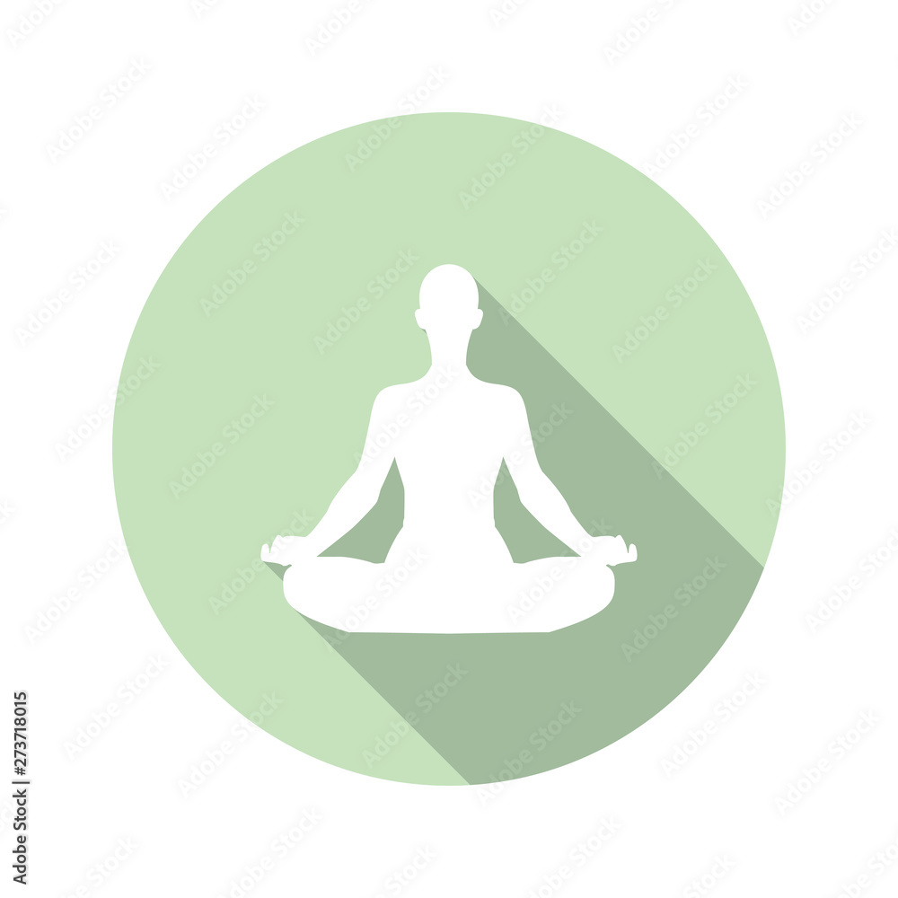 Meditation icon in a flat design with long shadow. Vector illustration Meditation icon in a flat design with long shadow. Vector illustration