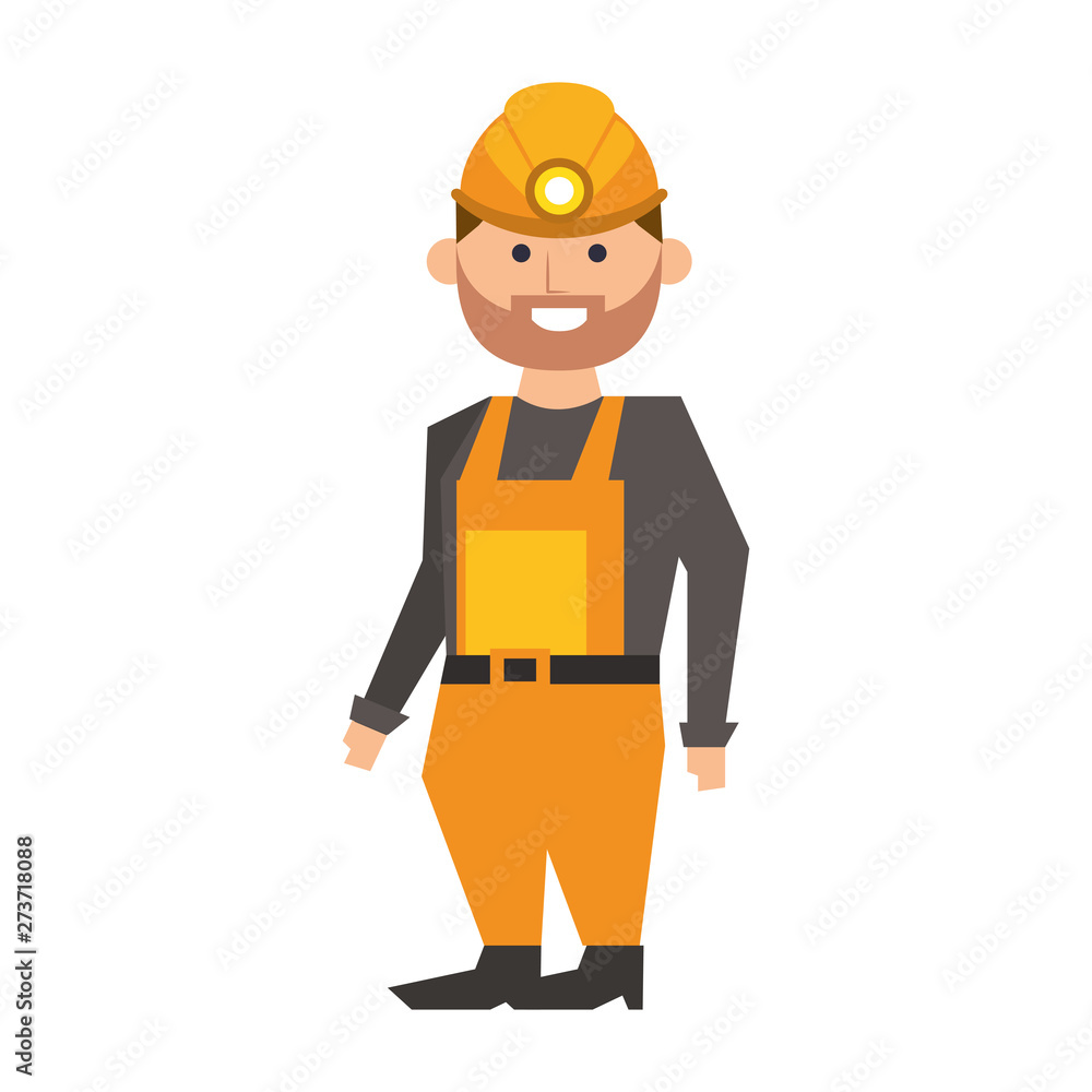 Mining worker with helmet and overalls Mining worker with helmet and overalls