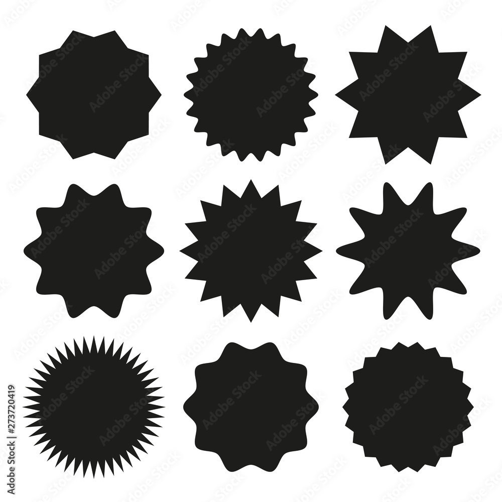 Set of starburst, sunburst badges for design. Vector illustration Set of starburst, sunburst badges for design. Vector illustration