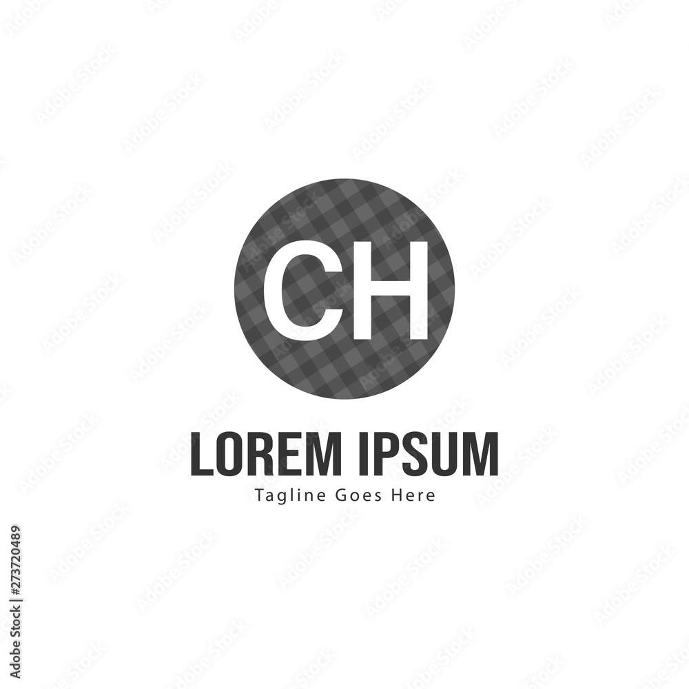 Initial CH logo template with modern frame. Minimalist CH letter logo vector illustration Initial CH logo template with modern frame. Minimalist CH letter logo vector illustration