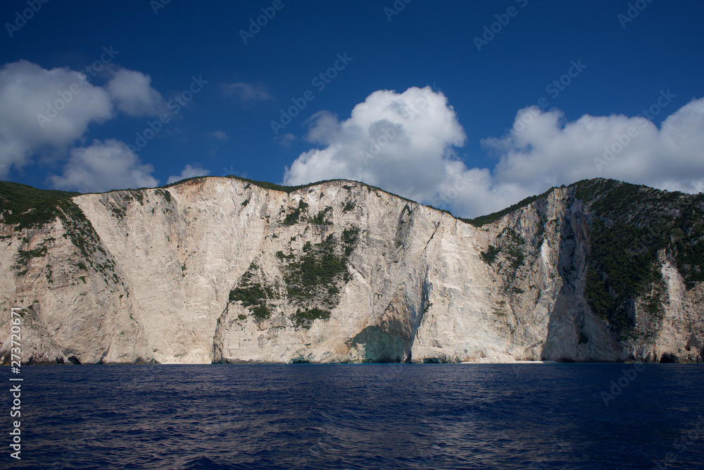Naklejka premium White Cliffs in Zakynthos island in Greece Europe