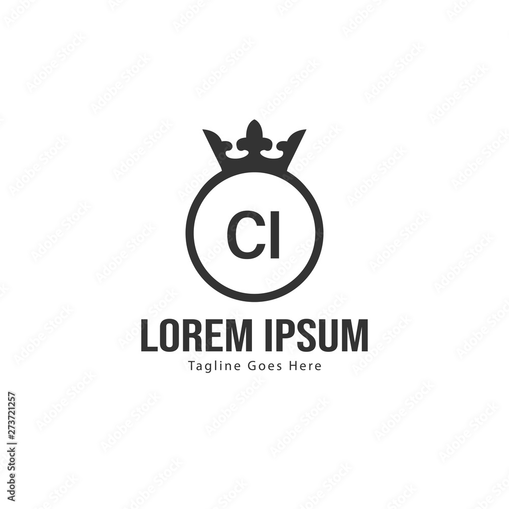 Initial CI logo template with modern frame. Minimalist CI letter logo vector illustration Initial CI logo template with modern frame. Minimalist CI letter logo vector illustration