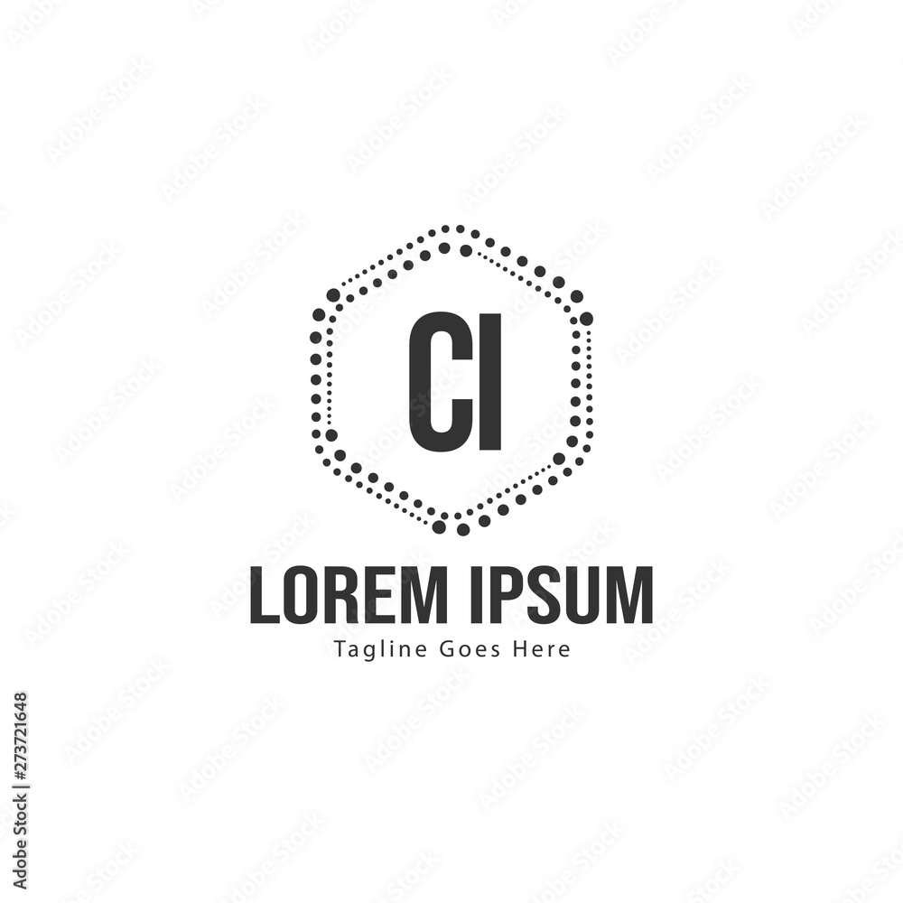 Initial CI logo template with modern frame. Minimalist CI letter logo vector illustration Initial CI logo template with modern frame. Minimalist CI letter logo vector illustration