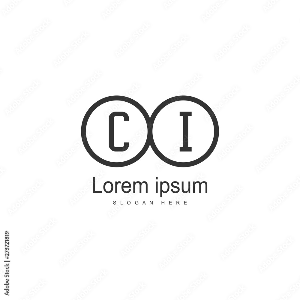 Initial CI logo template with modern frame. Minimalist CI letter logo vector illustration Initial CI logo template with modern frame. Minimalist CI letter logo vector illustration