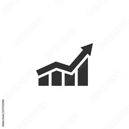 Growing graph icon in simple design. Vector illustration