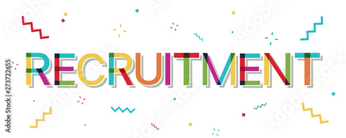 Recruitment colorful banner with confetti