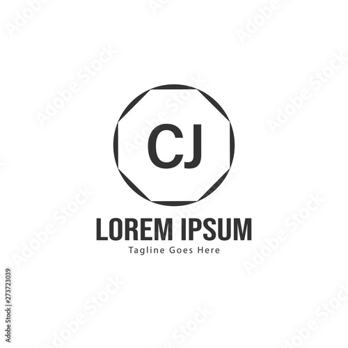 Initial CJ logo template with modern frame. Minimalist CJ letter logo vector illustration