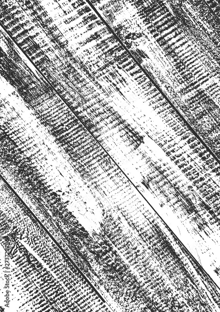 Obraz premium Distress old dry wooden texture. Black and white grunge background. Vector illustration