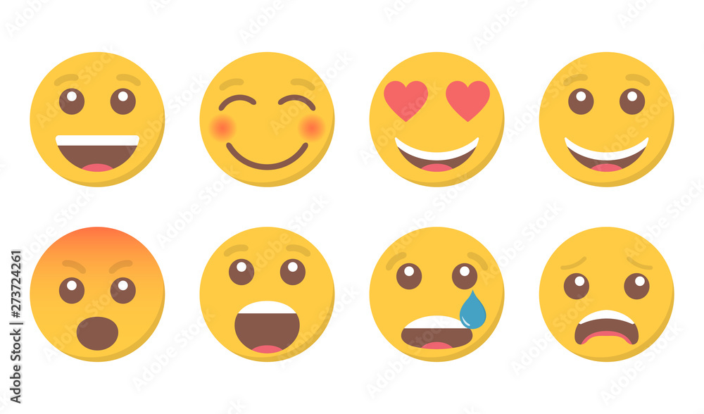 Set of smile emoji for social media
