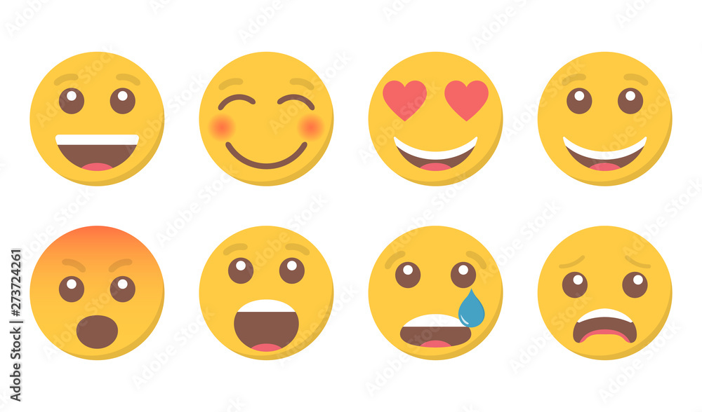 Set of smile emoji for social media Set of smile emoji for social media