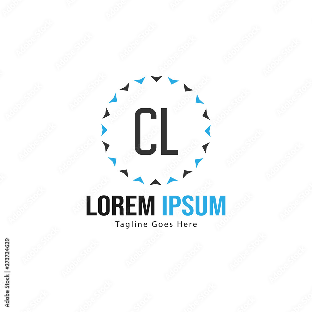 Initial CL logo template with modern frame. Minimalist CL letter logo vector illustration Initial CL logo template with modern frame. Minimalist CL letter logo vector illustration