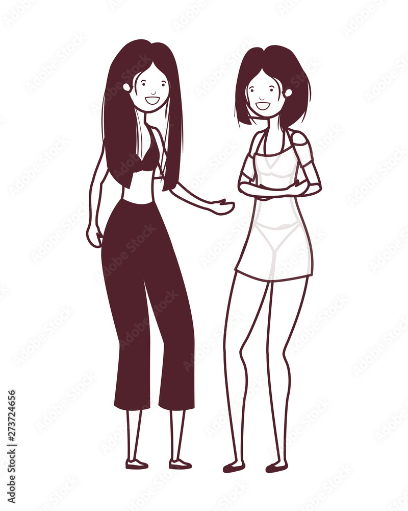 silhouette of women with swimsuit on white background silhouette of women with swimsuit on white background