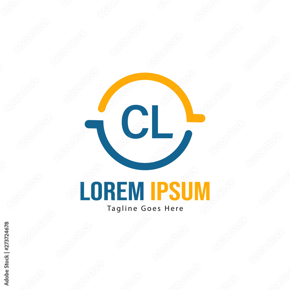 Initial CL logo template with modern frame. Minimalist CL letter logo vector illustration Initial CL logo template with modern frame. Minimalist CL letter logo vector illustration
