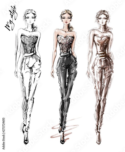 Fashion top clothes sketch