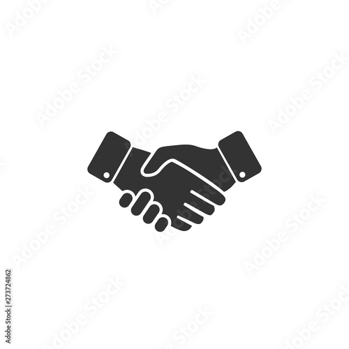 Handshake icon in simple design. Vector illustration