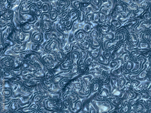 Abstract background flowing ovals of blue color. 3D rendering. 3D illustration.