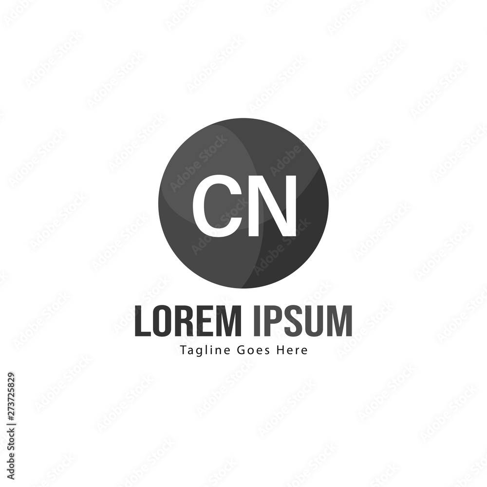 Initial CN logo template with modern frame. Minimalist CN letter logo vector illustration Initial CN logo template with modern frame. Minimalist CN letter logo vector illustration