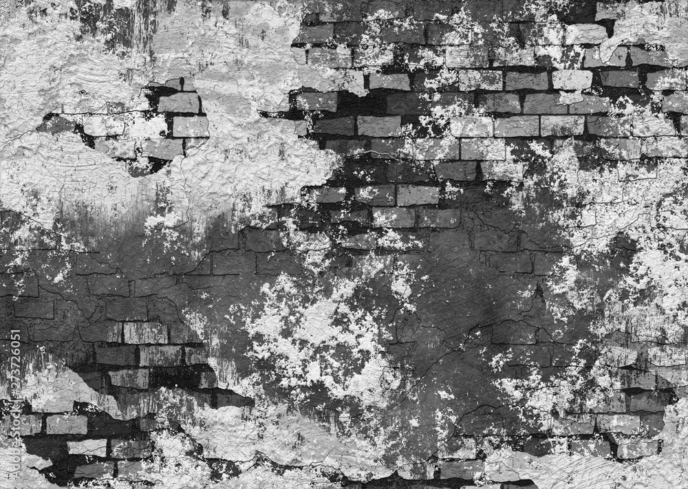 dirty plaster brick building wall