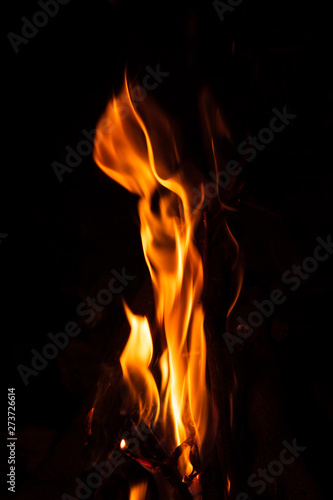 the warm flame of a fireplace during the Christmas holidays © Massimiliano Alvino