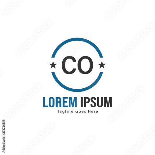 Initial CO logo template with modern frame. Minimalist CO letter logo vector illustration © Robani