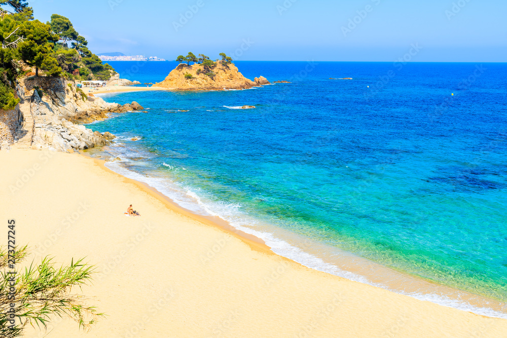 Beautiful sandy beach at Cap Roig, Costa Brava, Spain