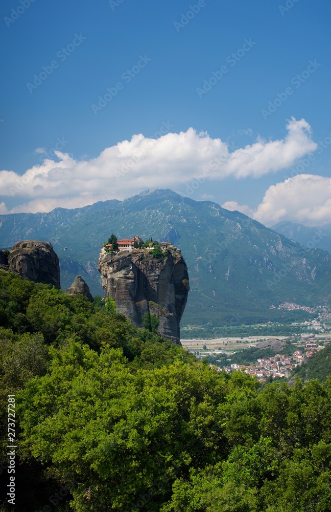 Fototapeta premium Meteora Monastery Greece on rocky mountain panorama