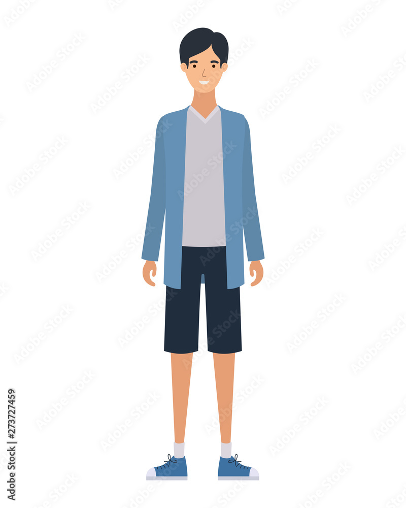 young man in white background avatar character young man in white background avatar character
