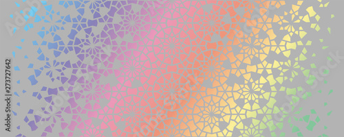 Geometric hologram pattern. Arabian vector template of modern card for invitation, celebration, save the date, poster, announcement with holographic effect.