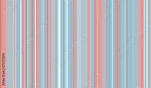 Living coral and blue vertical stripes and lines. Vector seamless pattern. Repeating texture in pastel colors for background, poster, postcard, card, banner, cover, textile, interior design, polygraph