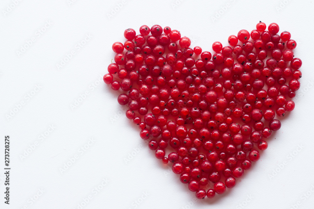Heart shape from redcurrant. Love theme concept for Valentine's background and love theme. Heart shape from redcurrant. Love theme concept for Valentine's background and love theme.