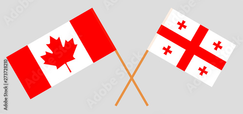 Georgia and Canada. Crossed Georgian and Canadian flags