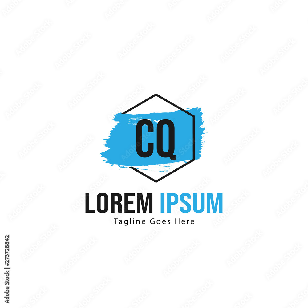 Initial CQ logo template with modern frame. Minimalist CQ letter logo vector illustration Initial CQ logo template with modern frame. Minimalist CQ letter logo vector illustration