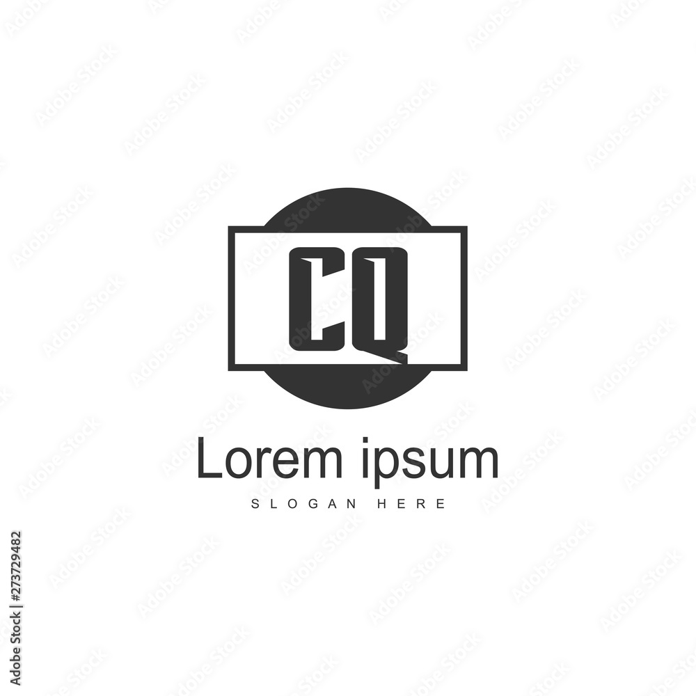 Initial CQ logo template with modern frame. Minimalist CQ letter logo vector illustration Initial CQ logo template with modern frame. Minimalist CQ letter logo vector illustration
