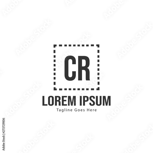 Initial CR logo template with modern frame. Minimalist CR letter logo vector illustration