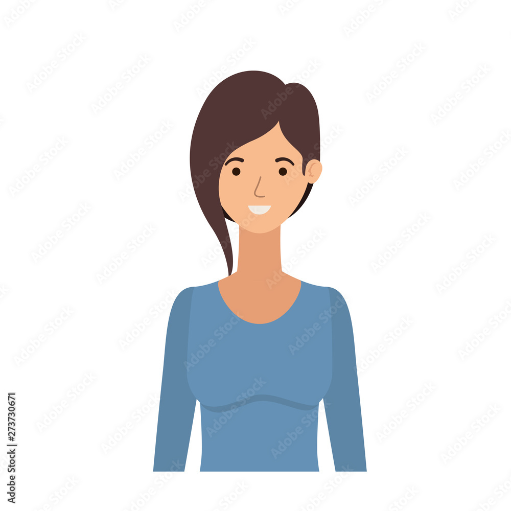 young woman in white background avatar character young woman in white background avatar character