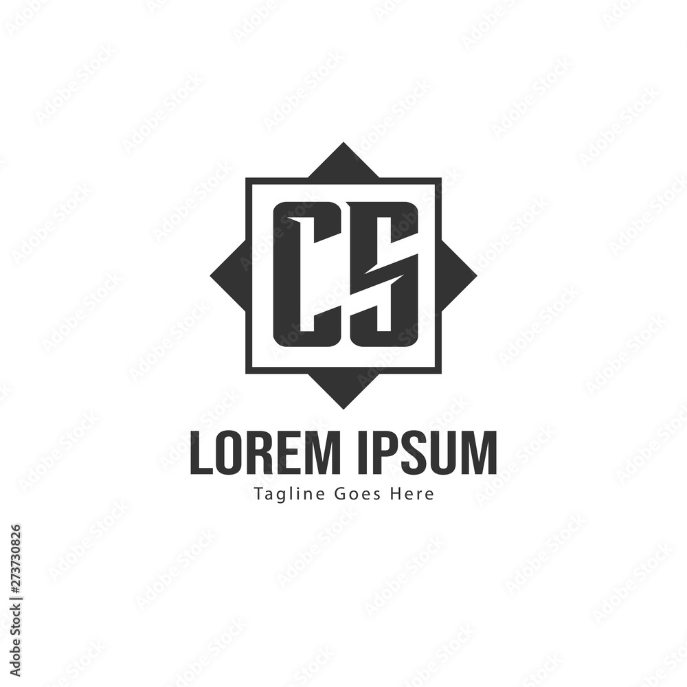 Initial CS logo template with modern frame. Minimalist CS letter logo vector illustration Initial CS logo template with modern frame. Minimalist CS letter logo vector illustration