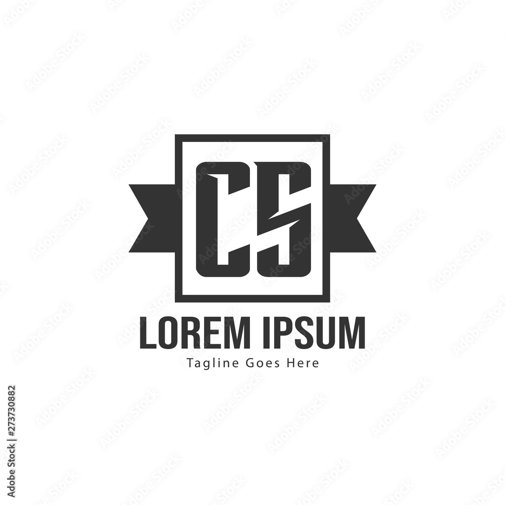 Initial CS logo template with modern frame. Minimalist CS letter logo vector illustration Initial CS logo template with modern frame. Minimalist CS letter logo vector illustration