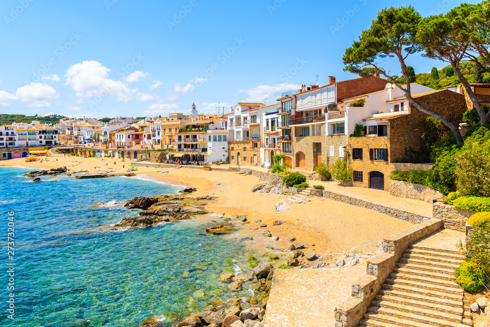 Steps to beach in port Bo of Calella de Palafrugell, Costa Brava, Catalonia, Spain