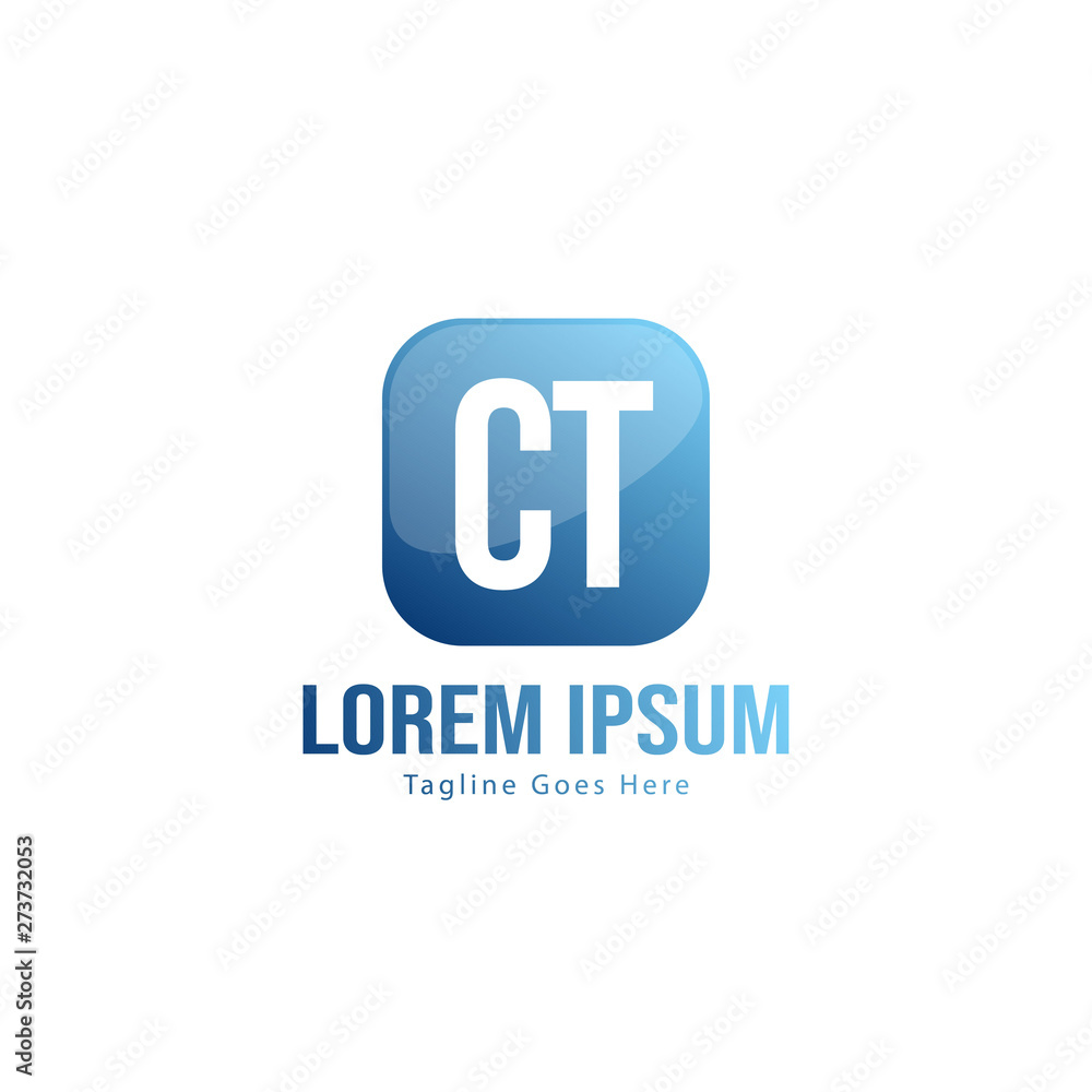 Initial CT logo template with modern frame. Minimalist CT letter logo vector illustration Initial CT logo template with modern frame. Minimalist CT letter logo vector illustration