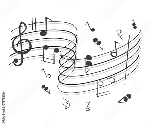 Abstract background with musical notes.