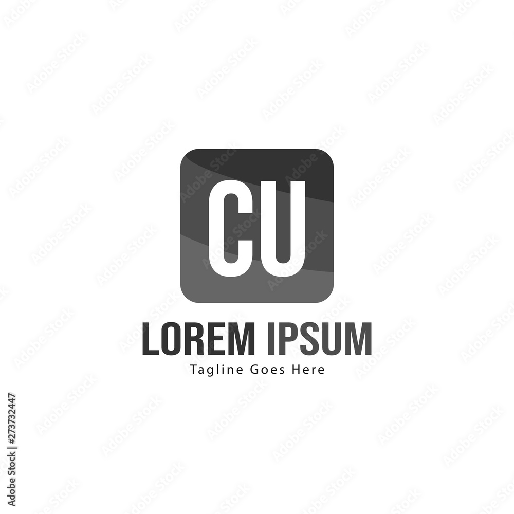 Initial CU logo template with modern frame. Minimalist CU letter logo vector illustration Initial CU logo template with modern frame. Minimalist CU letter logo vector illustration