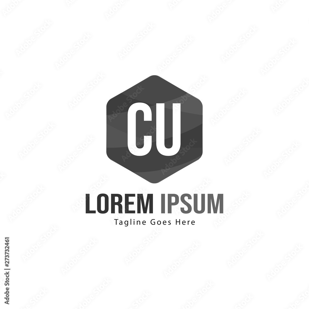 Initial CU logo template with modern frame. Minimalist CU letter logo vector illustration Initial CU logo template with modern frame. Minimalist CU letter logo vector illustration