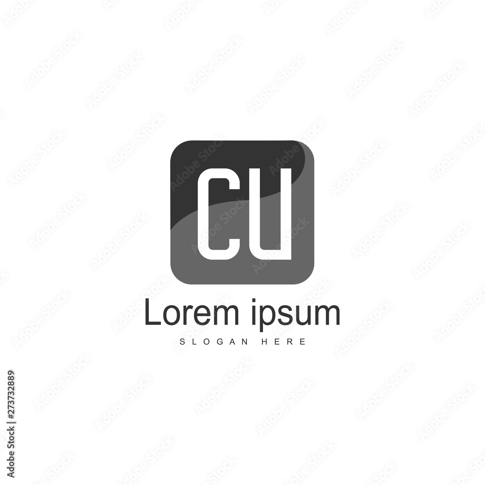 Initial CU logo template with modern frame. Minimalist CU letter logo vector illustration Initial CU logo template with modern frame. Minimalist CU letter logo vector illustration