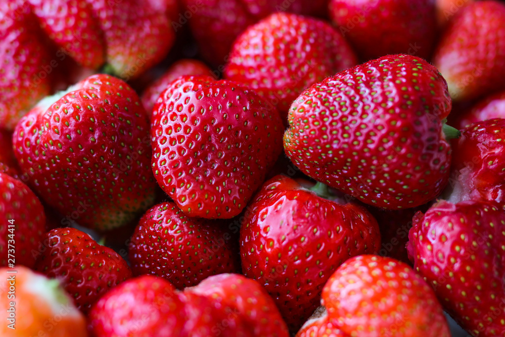 Lots of fresh, red, ripe strawberries. Horizontal cropping. Lots of fresh, red, ripe strawberries. Horizontal cropping.