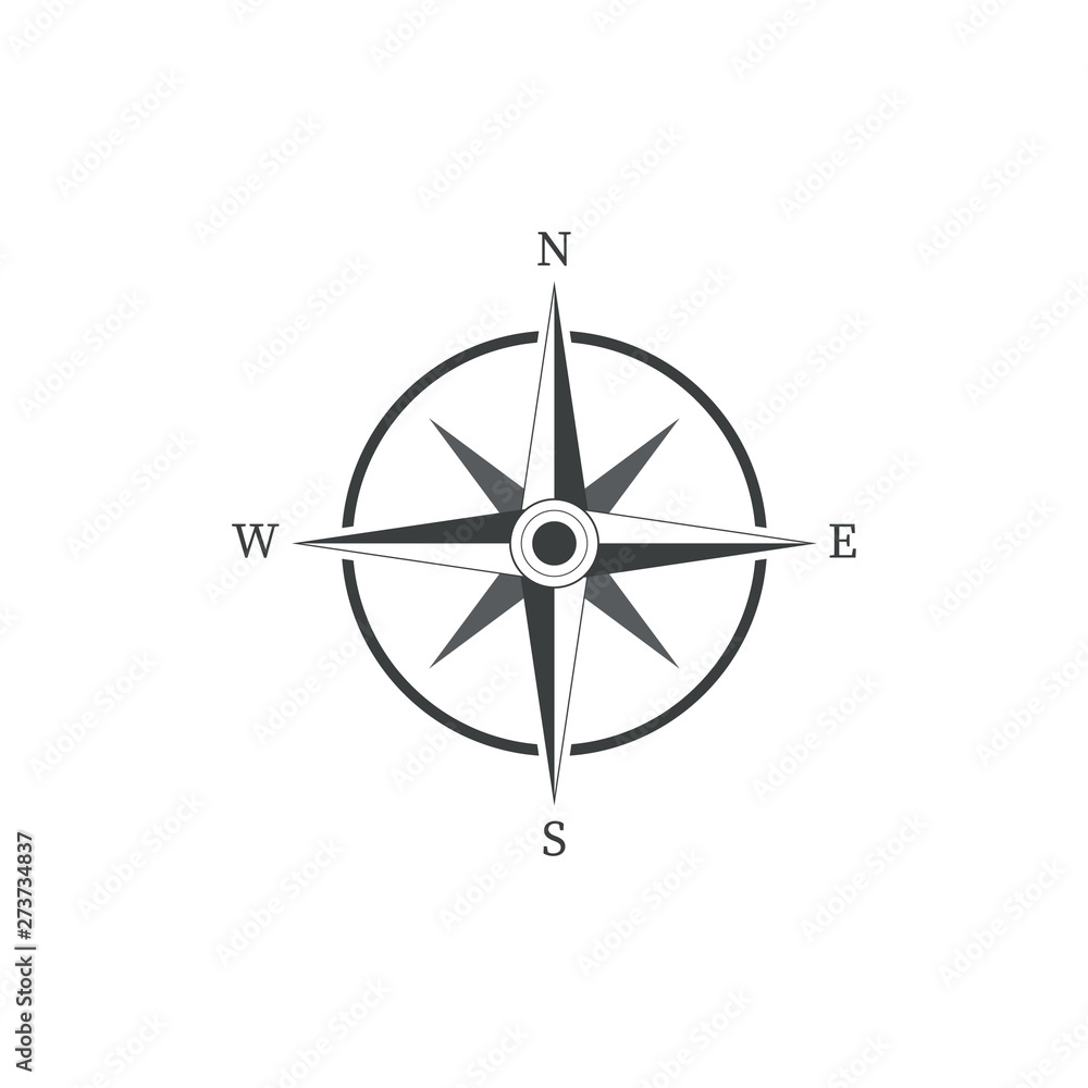 compass icon vector on white background