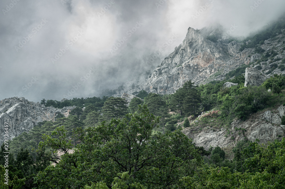 Crimean mountains before storm. Ukraine 2019